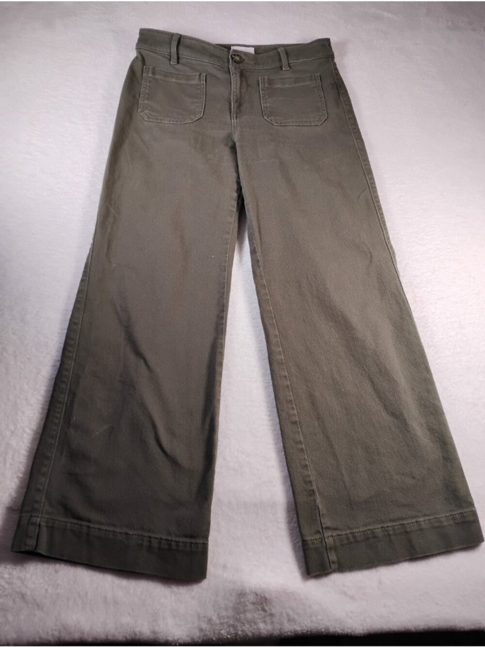 Loft Palmer Wide Leg Womens Denim Pants Jeans Size 4P Dark Sage